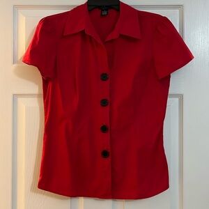 Spense red cotton/spandex blouse size M